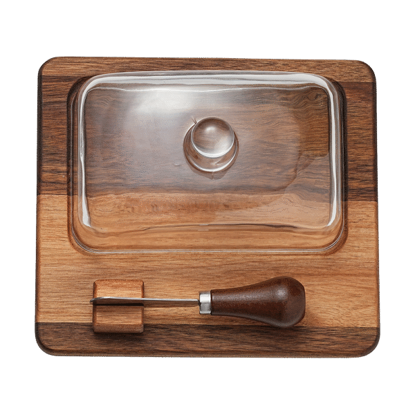 Timber-Fall Butter Board & Glass Cloche