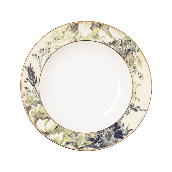 Garden of Fading Rimmed Soup/Pasta Plate, 8 Inch