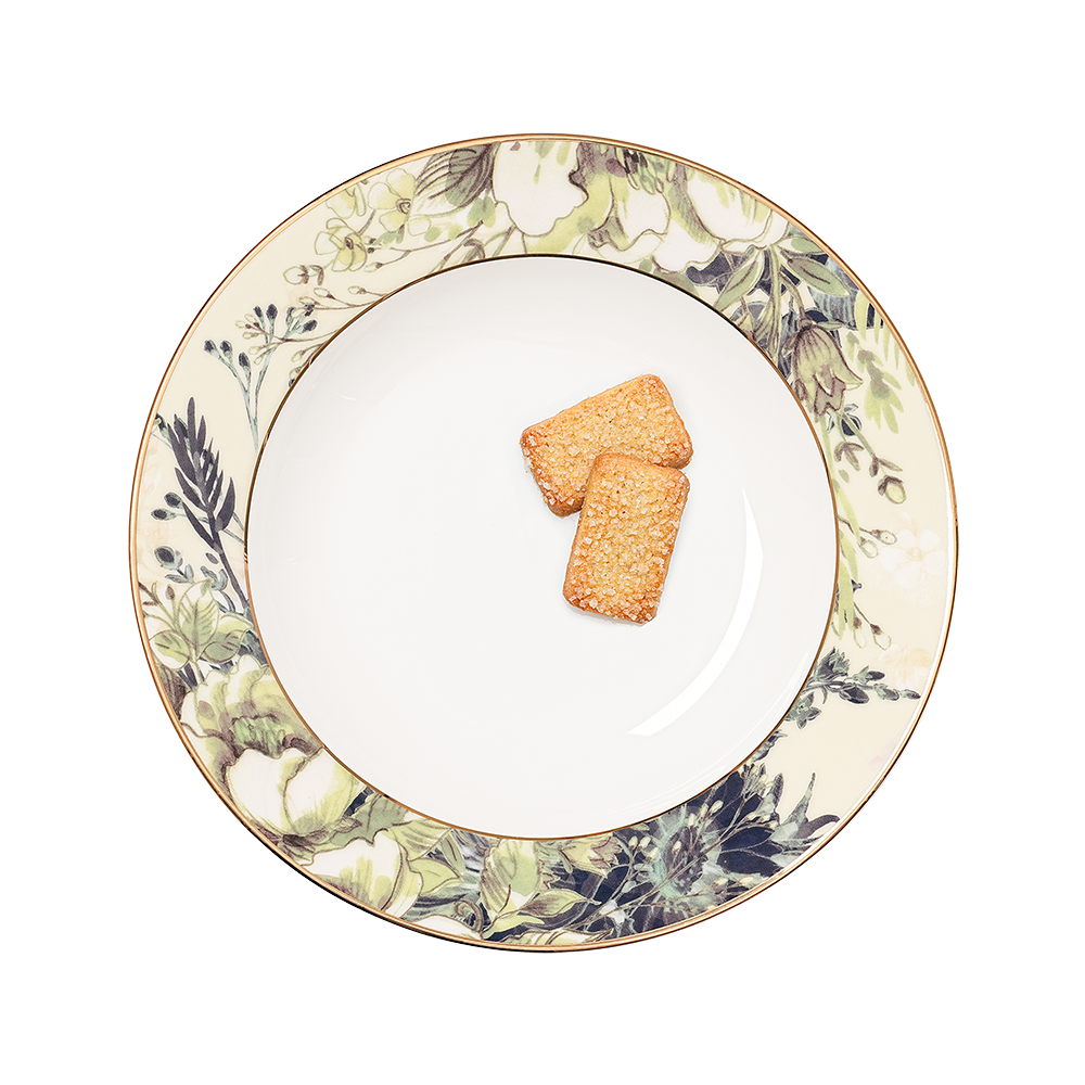 Garden of Fading Rimmed Soup/Pasta Plate, 8 Inch