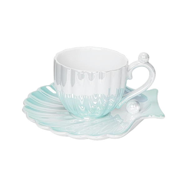 Ocean Aurora Shell Saucer & Ripple Cup