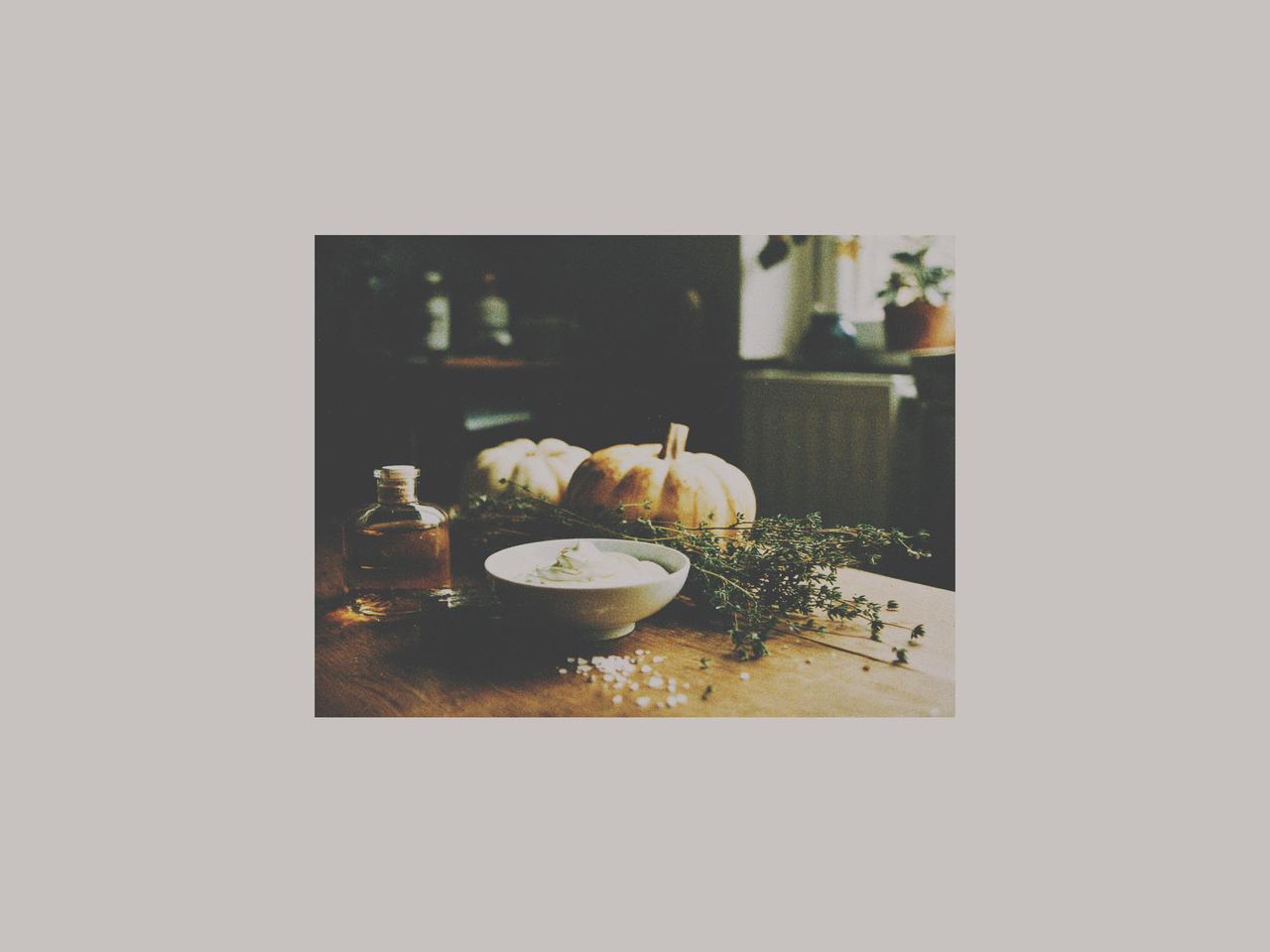 Ingredients for Creamy Pumpkin Soup in a Winter Dinner Recipe