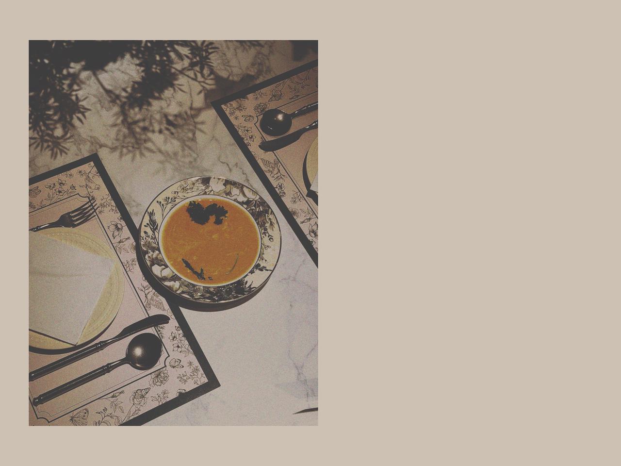 Creamy Pumpkin Soup Served in a Ceramic Soup Bowl for Winter Dinner Recipes